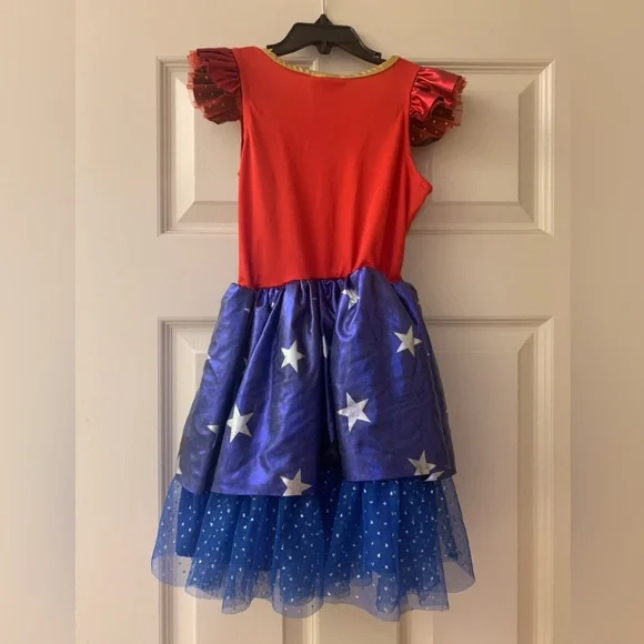 Wonder Woman Superhero Kids Halloween Costume - Red and Blue - Picture 4 of 8